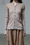 BASERANGE Taffeta cardigan TOTVC-RC-AU23 dehydrated beige